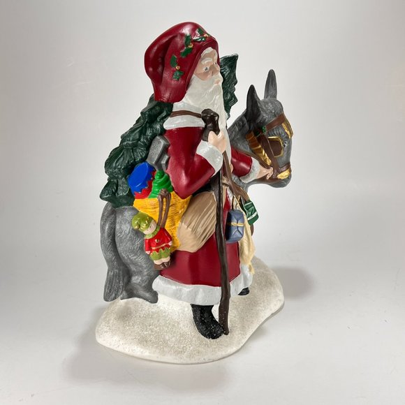 Vtg Old World Santa Claus Donkey Provincial Mold Hand Painted Ceramic 90s - Picture 2 of 15